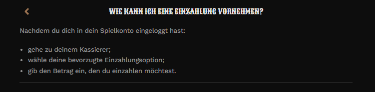 Betreiberhilfe: Schritte für eine Einzahlung